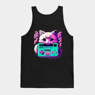 neon gamer cat Tank Top